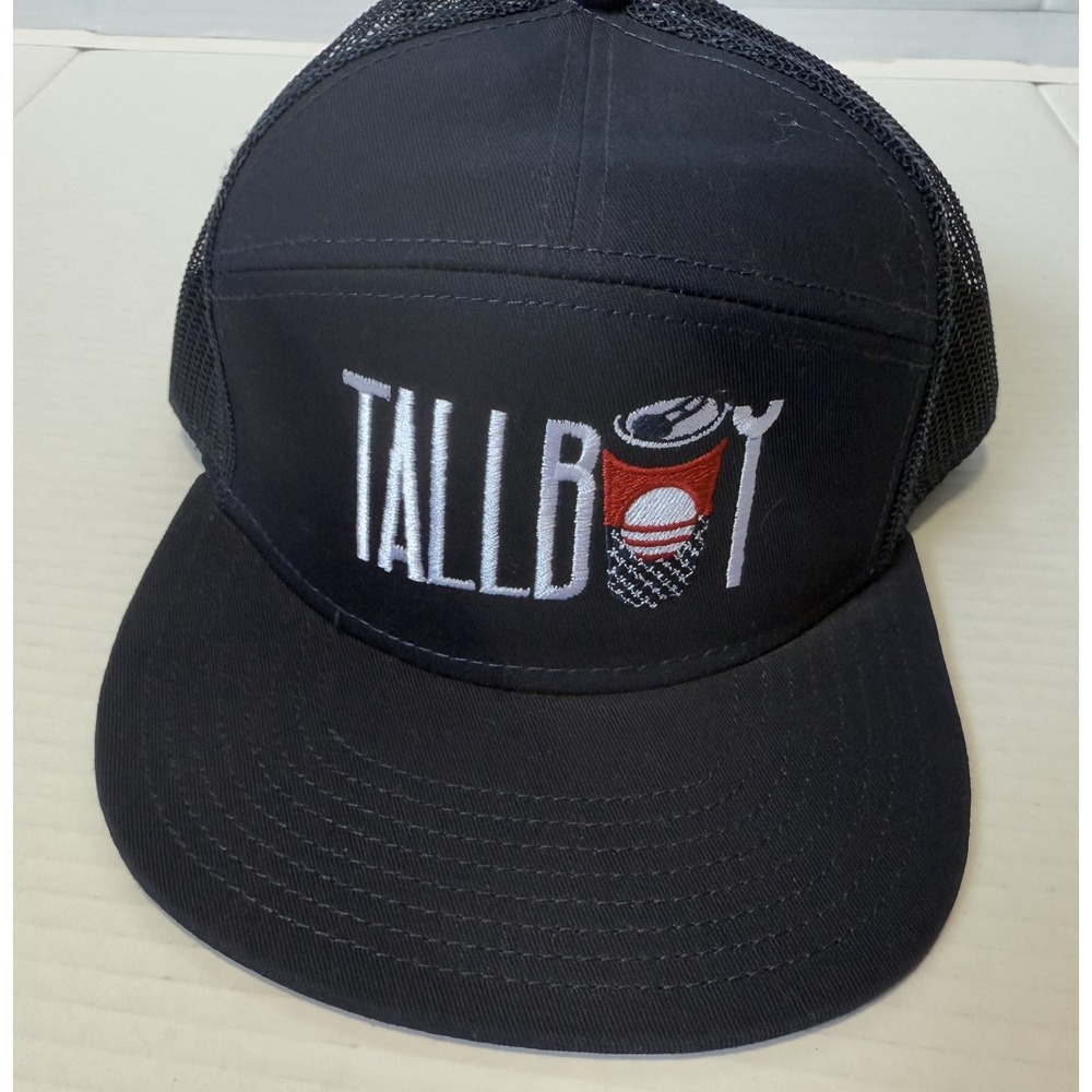 TALLBOY Tall Boy Beer Embroidered Mesh Blue Snapback Flat Brim Hat Cap- One Size